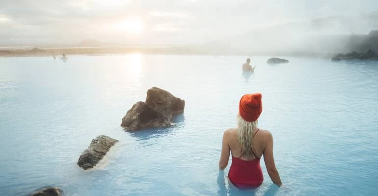 Opwarmen in Myvatn Nature Baths