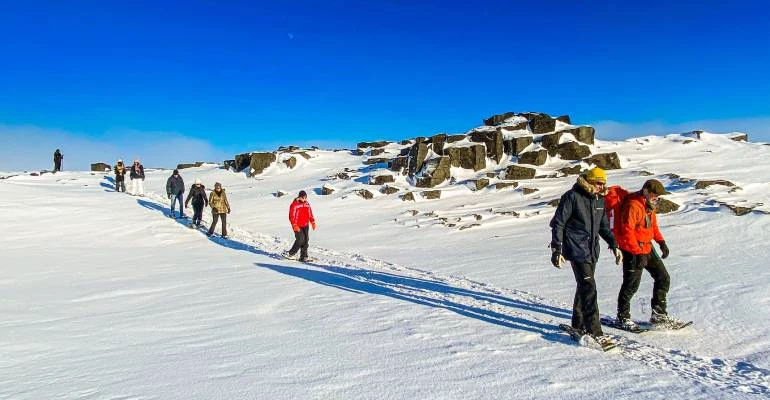 sneeuwschoenwandelen met Anton in Mývatn