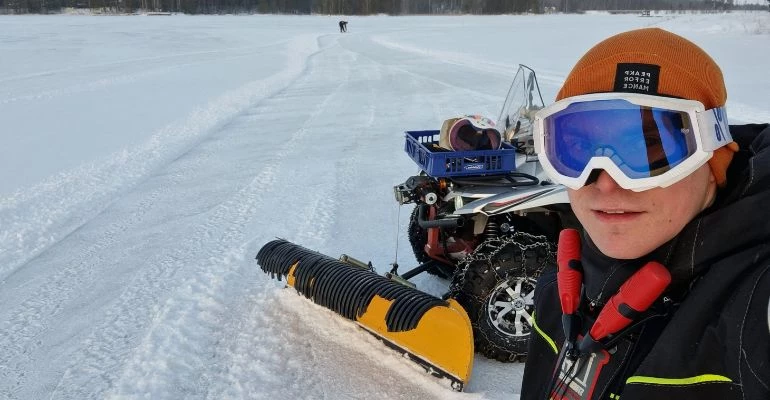 Sneeuwscootertocht in Zuid-Finland